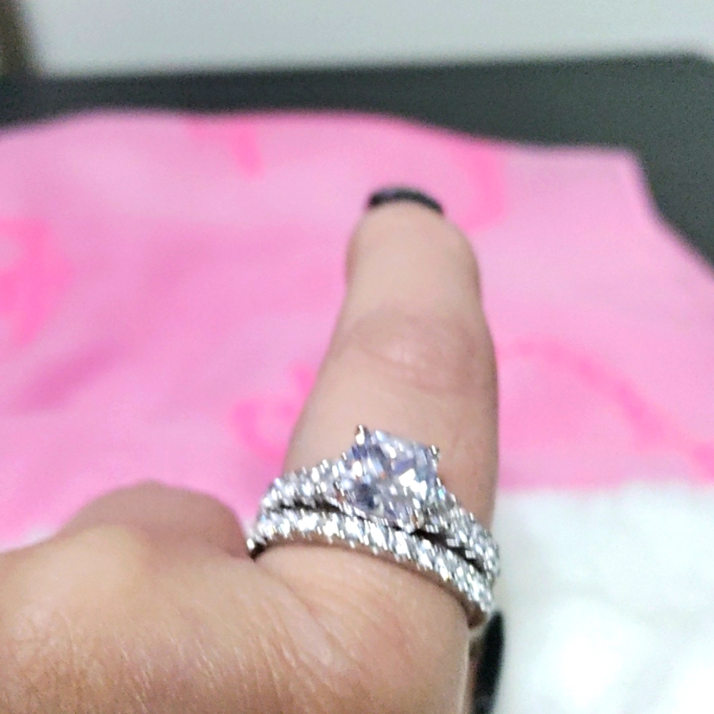 Engagement ring wedding set size 9